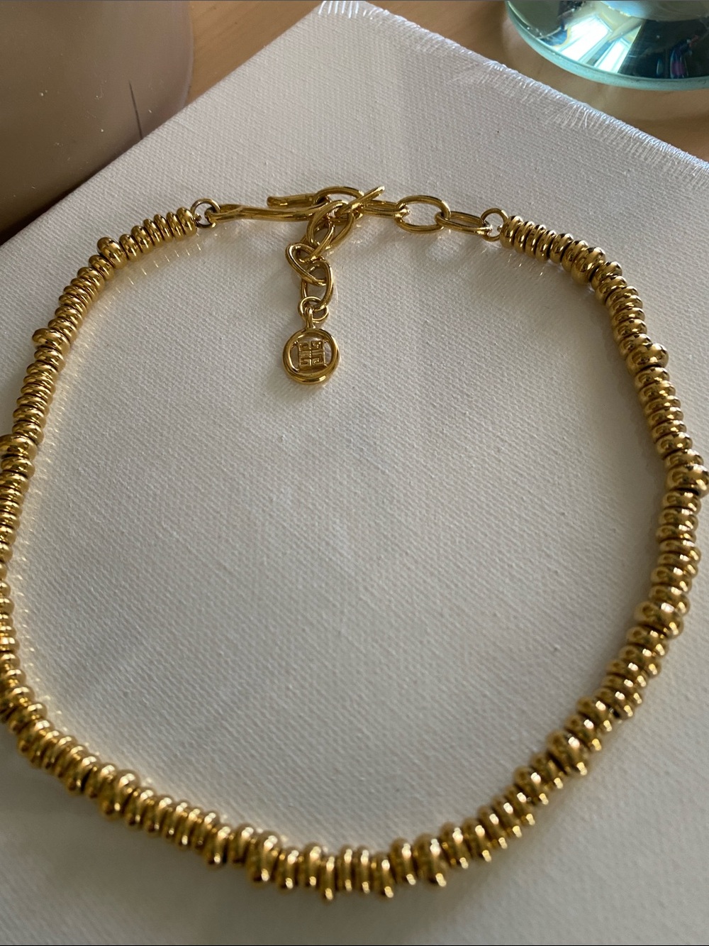 Gold Beaded Givenchy Necklace - Picture 2 of 3